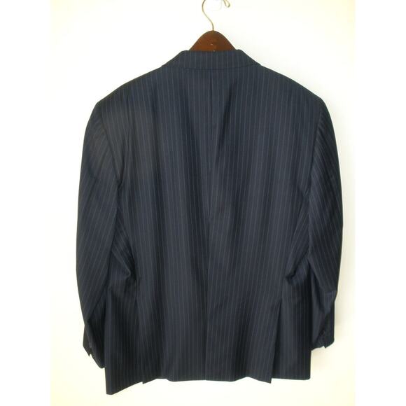 RAVAZZOLO Men's Navy Pinstripe Sport Coat Blazer ING LORO PIANA WOOL, Size 44R - Picture 5 of 5